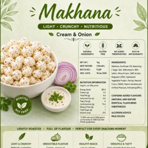 Cream And Onion Flavoured Makhana | Fruitsmonk